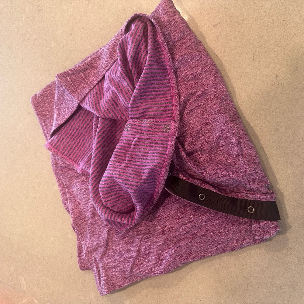 lululemon athletica purple heathered pullover with striped hood